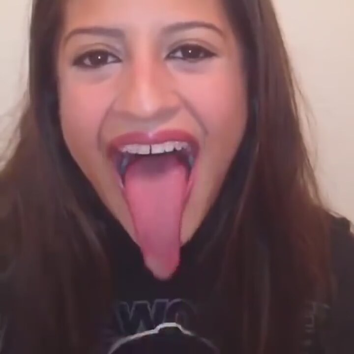 Super hard long tongue getting sucked