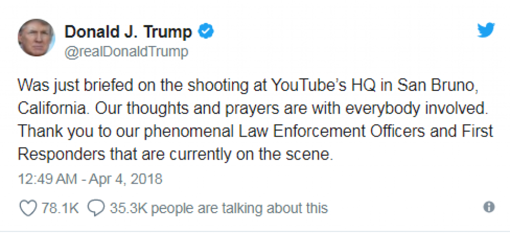 youtube, donald trump, google, silahlı saldırı, twitter, amazon, kaliforniya, ABD