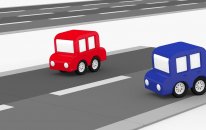 Dört Araba Üzerinde Renkli Top Taşıyor - 4 Cars - Relay Race