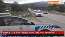 Karabük'te, İki Kara Noktaya Maket Polis Aracı Yerleştirildi