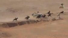 Yarışan Atlar İle Çarpışan Polis Arabası - Cezayir