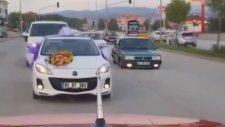 Düğün Konvoyunda Meydana Gelen Akılalmaz Kaza