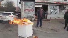 Servise Kızıp Bulaşık Makinesini Yakan Vatandaş