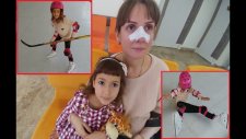 Elif Yeni Buz Patenini Container'da Deniyor. Lera Burnunu Kırdı. Buz Pistinden Hastaneye Gittik