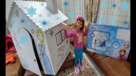 Karlar Ülkesi Elsa Karton Oyun Evi, Karton Oyun Evimiz Bahçede Bozuldu
