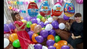 Prenses Elena ve Lera Balonlar İçinde Sürpriz Yumurta Challenge,kinder Joy,ozmo,ülker,topi,toybox