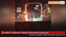 İstanbul Trafiğinde Tehlikeli Görüntüler Kamerada