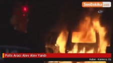 Polis Aracı Alev Alev Yandı