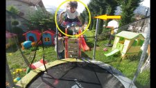 Trambolinde Kaydıraktan Atlamaca, Elif İle Yarışmalar, Eğlenceli Çocuk Videosu Challenge