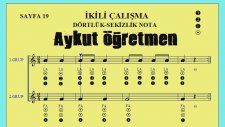 Sayfa 19 da İkili Alıştırma Nota Okuma Dersi Solfej Blok Flüt Piyano Keman Gitar Müzik Sevgisi