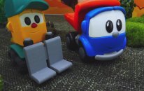 Leo Junior ve Lifty yarış arabasını topluyorlar. - (Leo And Lifty Help A A Racing Car)