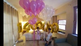 1.400.000 Kutlaması İçin Hazırlık, Hotel Odamızı Süslüyoruz. Uçan Balonlar. Eğlenceli Çocuk Videosu
