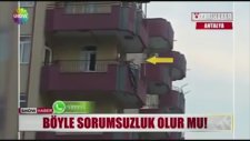 Balkona Kurulan Ölüm Salıncağı
