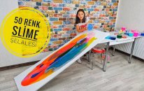 50 Farklı Renkle Slime Şelalesi! 50 Different Colors Slime Waterfall