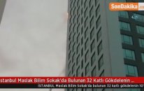 İstanbul Maslak Bilim Sokak'da Bulunan 32 Katlı Gökdelenin 10'uncu Katında Dış Cephesi Alev Aldı.