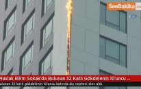 Maslak Bilim Sokak'da Bulunan 32 Katlı Gökdelenin 10'uncu Katında Dış Cephesi Alev Aldı.