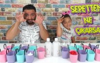 Sepetlerden Ne Çıkarsa Slime Challenge - (İçindekiler Çok Farklı)