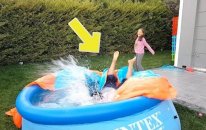 Babamı Havuza İttim i Pushed My Dad into The Pool, Prank Funny Kid
