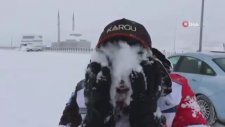Erciyes Dağına Lapa Lapa Kar Yağdı