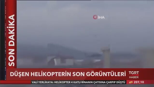 Helikopterin düşme anı kameraya böyle yansıdı Helikopterin düşme anı kameraya böyle yansıdı