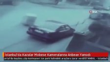 Çöp Konteyneri Park Halindeki Arabaya Çarptı
