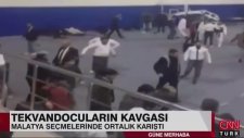 Tekmeli Yumruklu Kavgaya Dönüşen Tekvando Müsabakası