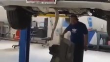 Arabanın Tabanından Çıkan Dev Kertenkele