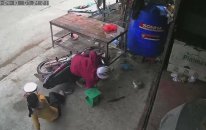 Kasabın Tezgahına Dalan Motosikletli
