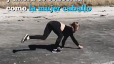 At Gibi Koşup Zıplayan Norveçli Kadın