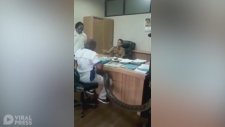 Memurları Piton Yılanı ile Tehdit Eden Adam