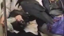 Kuzgun ile Birlikte Metroya Binen Kadın