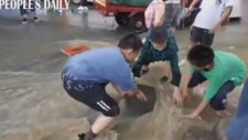 Sel Sularında İnsanların Yardımına Koşan Çocuklar