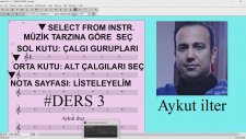 Finale #Ders 3 select from instrument enstrüman çalgı ekle çıkar add remove boşluk ekle score order