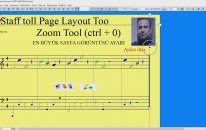 Finale into note page screen sayfayı büyüterek sığdırmak staff tool page layout tool zoom tool