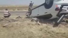 Otomobilin Takla Atma Anı Güvenlik Kamerasında
