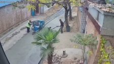 Yeni Dökülen Betona Aracıyla Giren Adamın Gamsızlığı
