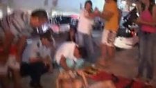 motosikletli yayaya çarptı