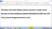 ms dos oyunlarını windows üzerinde çalıştırmak
