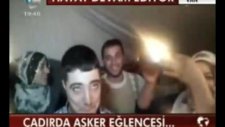 van'da çadırda asker eğlencesi