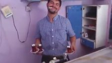 Ağzında Sigara Patlayan Çaycı