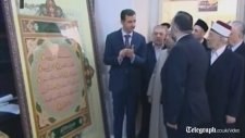 President Bashar Al-assad Visits Damascus Mosque As Fighting Continues İn Syria