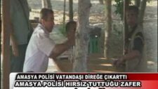 Amasya Polisi Vatandaşı Direğe Çıkarttı