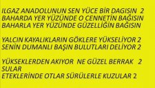 Müzik Dersi : Ilgaz Anadolunun Sen Yüce Bir Dağısın - Blok Flüt Notaları