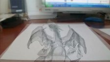 3 Boyutlu Karakalem Çalışması - Charizard - Pokemon