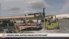 Forkliftin Devrilme Anı Kameraya Böyle Yansıdı!
