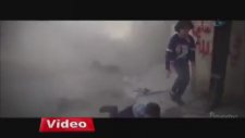 Suriye'de çocuklar bombalardan böyle kaçtı