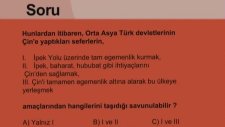 M.Ö 1000 Islam Öncesi Türk Tarihi 3 Soru Çözüm Test Çözümleri