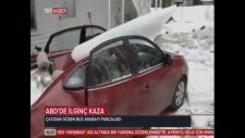 Buz Kütlesi Arabayı Parçaladı