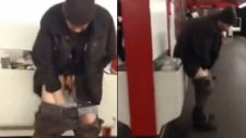 Metro Durağındaki Çöpü Tuvalet Yaptı