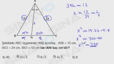 Geometri - Üçgenler Açı Ortay, Kenar Ortay Örnek Soru Çözümü.